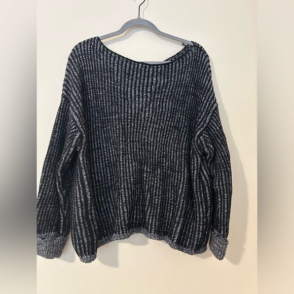 French Connection Grey Knit Slouchy Sweater | Size large - Picture 1 of 7